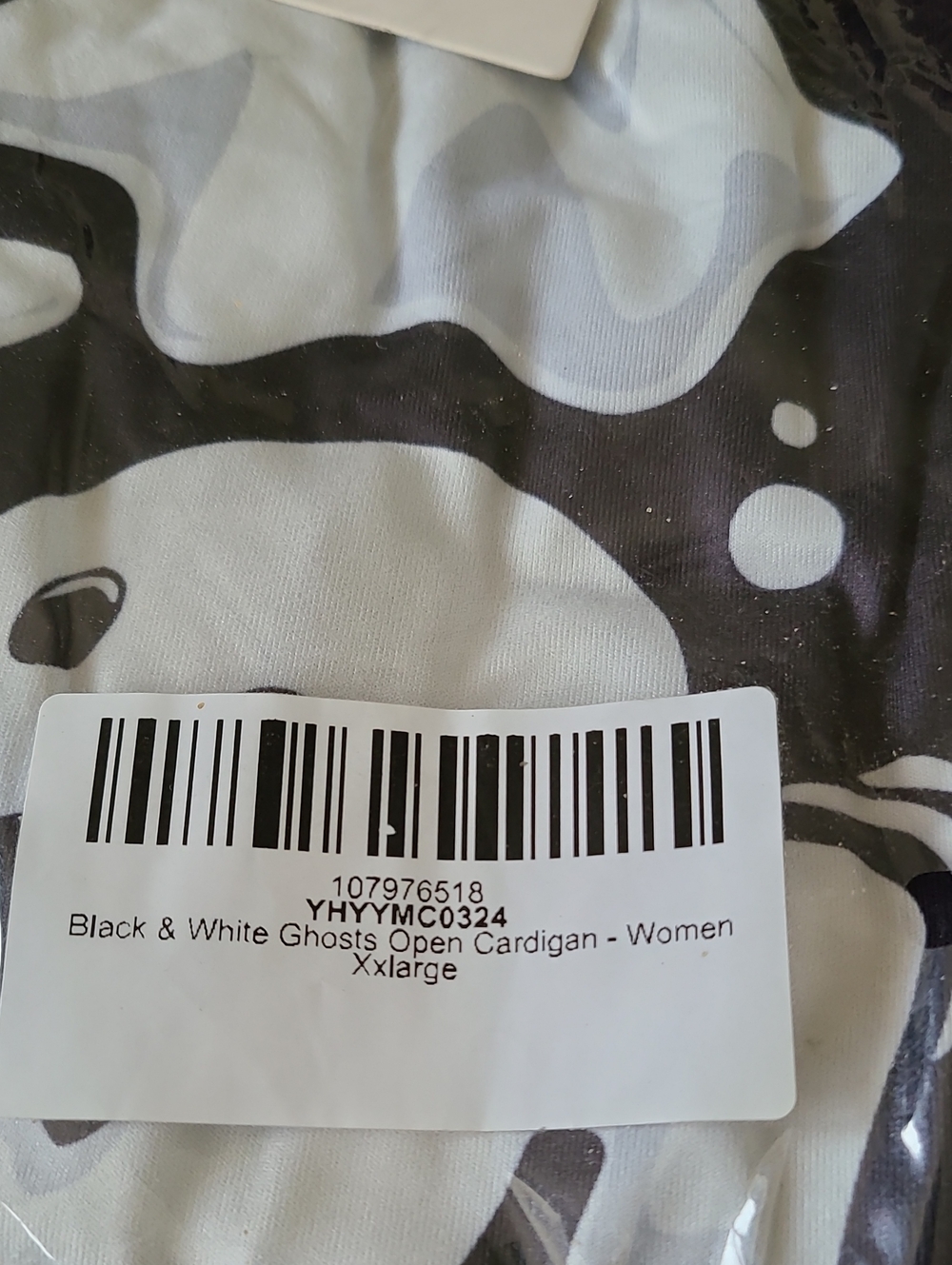 Black & White Ghosts Open Cardigan -